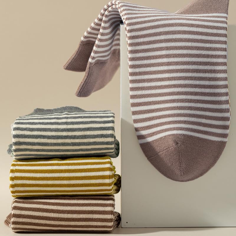 MAGIARTE Womens Mini Crew Cotton Socks,6 Pairs - color: Color#02-stripe