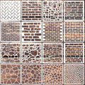 Brick Stencil Stone Stencils for Crafts Reusable 6" - style: Brick