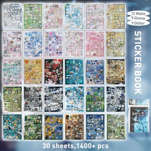 Aesthetic Sticker Book, 30 Sheets Dreamcore & Foodie Designs - color: Wind Chime