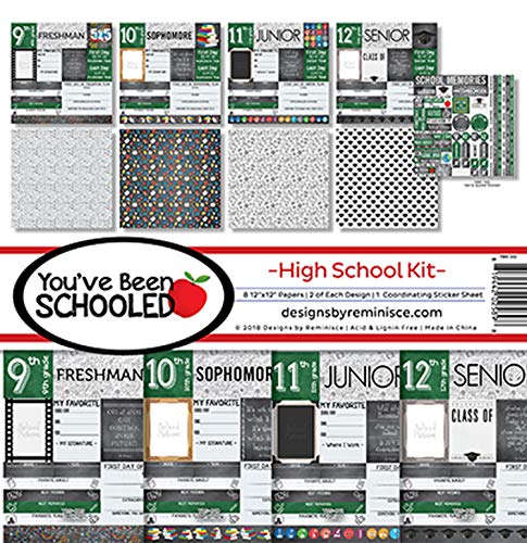 Reminisce (REMBC) High School Scrapbook Collection Kit, Multicolor, 12x12 inches