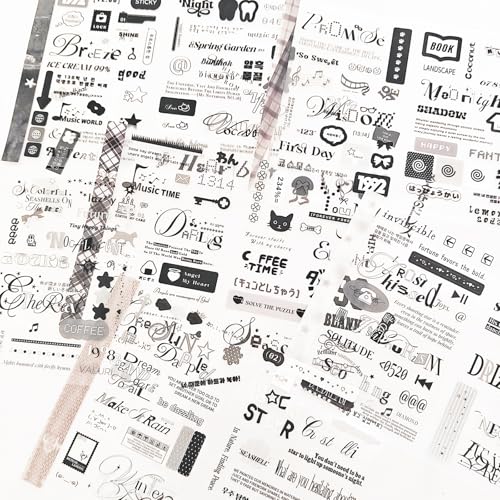 Kawaii Japanese Stickers Book,20 Sheets Vintage Scrapbook Japanese Stickers for Journaling,Junk Journal,Bullet Journaling,Diary,Scrapbooking Supplies,Calendar(Folded Page Text2) - color: Embrace