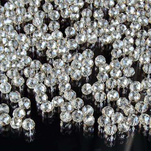 1200Pcs 4mm Crystal Glass Beads for Jewelry Making Beads for Bracelets Necklace Pendants Making Supplies(Gray) - color: Gray, size: 4mm 1200pcs