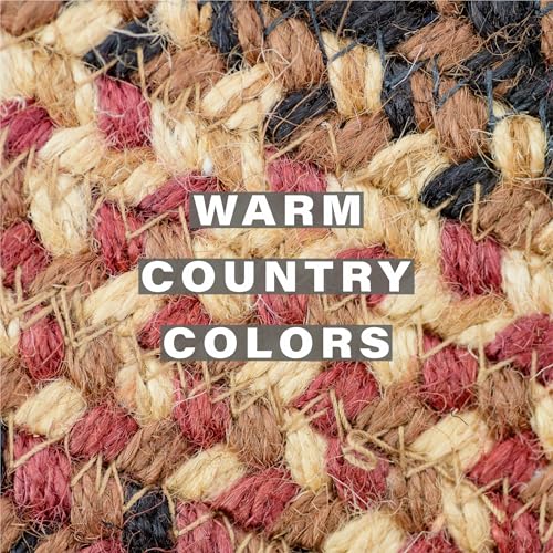 Homespice Prescott Jute Braided Placemats, Oval 13x19 Set of 4 - color: Prescott