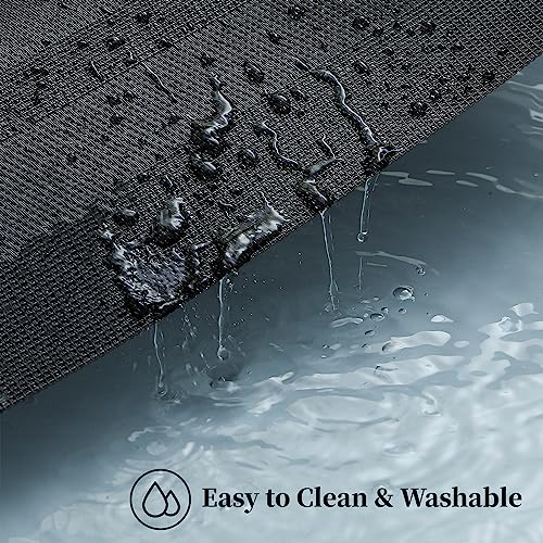 Leetaltree Black Frame Placemats Set of 12 - Heat Resistant Non-Slip Place mats for Dining Table, Washable Durable PVC Vinyl Woven Table Mats（Black Frame, 12） - color: F1- Black Frame, size: Set of 12