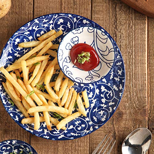 Selamica Ceramic 2.5oz Soy Sauce Dish, Pack of 6 (Vintage Blue) - color: Vintage Blue, style: Round
