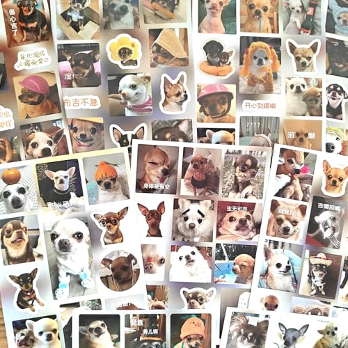 300+ Japanese Sticker Book for Scrapbooking Supplies,Kawaii Pet Themed Stickers Book for Bullet Journaling,Pre-Cut Japanese Stickers for Junk Journal,Phone Case,Cups(Evil Chihuahua) - color: Evil Chihuahua