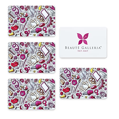 Beaute Galleria 5 Pack Nail Art Stamping Scraper Card Set Reusable Nail Stamping Tool for DIY Design Nail Artist Manicure Stamping Decor