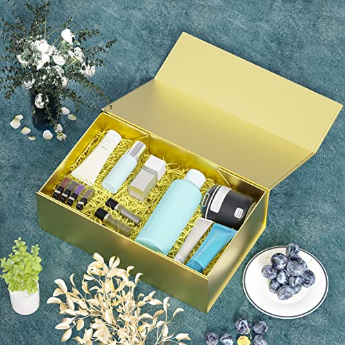 RYDDOY Gold Gift Box, 12x6x4'' Gift Boxes with Lids for Presents - color: Gold, size: 12 x 6 x 4 Inch