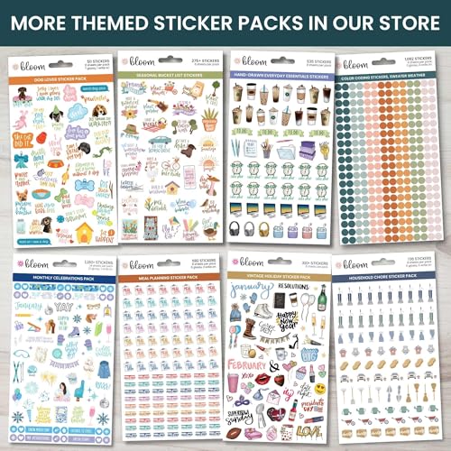bloom daily planners Weather Planner Stickers - 8 Sheets / 837 Icons & Illustrations - Forecast Themed Variety Pack for Planning & Journaling - color: Weather Pack