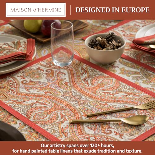 Maison d' Hermine Placemats Set of 4 Reusable 100% Cotton (13"x19") - color: 033 - Kashmir Paisley, size: 13" X 19" (Pack of 4)
