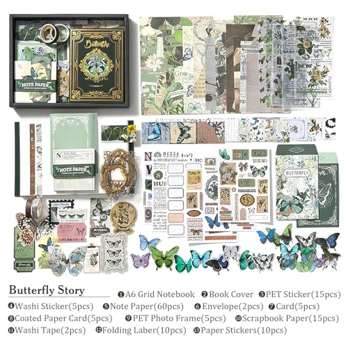 Scrapbook Supplies Kit, Vintage Junk journaling Supplies, Scrapbooking Kit - color: Forest Tales