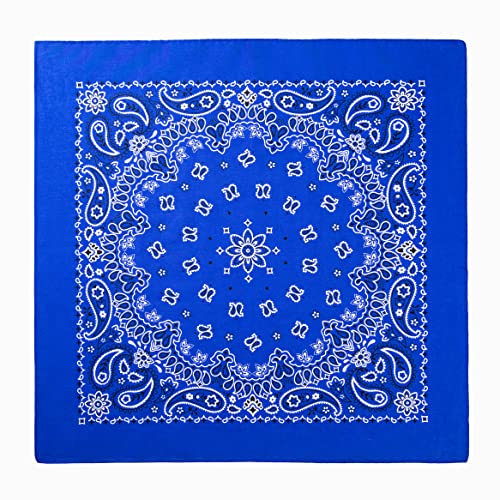 Every-ville Cotton Bandana Handkerchief for Men & Women, 3 Pack - color: Royal Blue