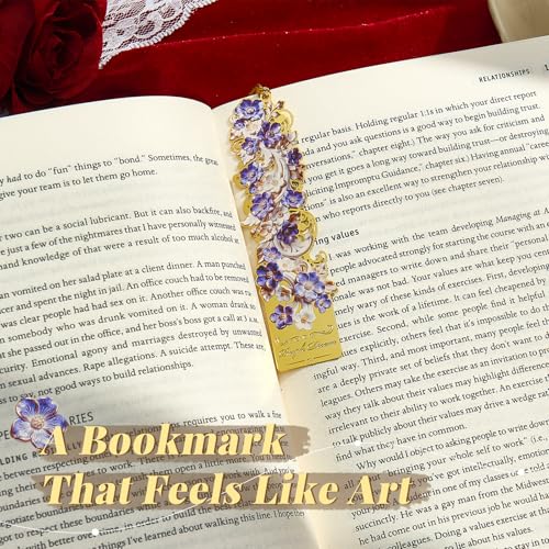 4 PCS Floral Metal Bookmark, Courtly Style Book Marks for Reading Women, Teachers, Unique Book Lovers Gift - style: Courtly Flower