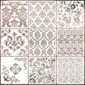 Damask Stencils for Walls 12inch Damask Stencil - style: Damask