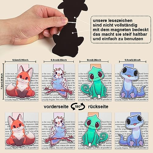 Cute Magnetic Bookmarks, Animals Book Page Markers, Book Marks for Kids Book Lovers Students Teachers Reading