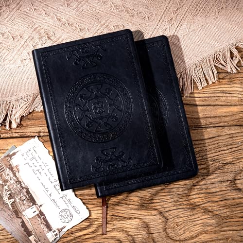 CAGIE Leather Journal for Men Women Vintage Notebook Diary, A5, 2 Pack - color: Black 2pc, size: A5