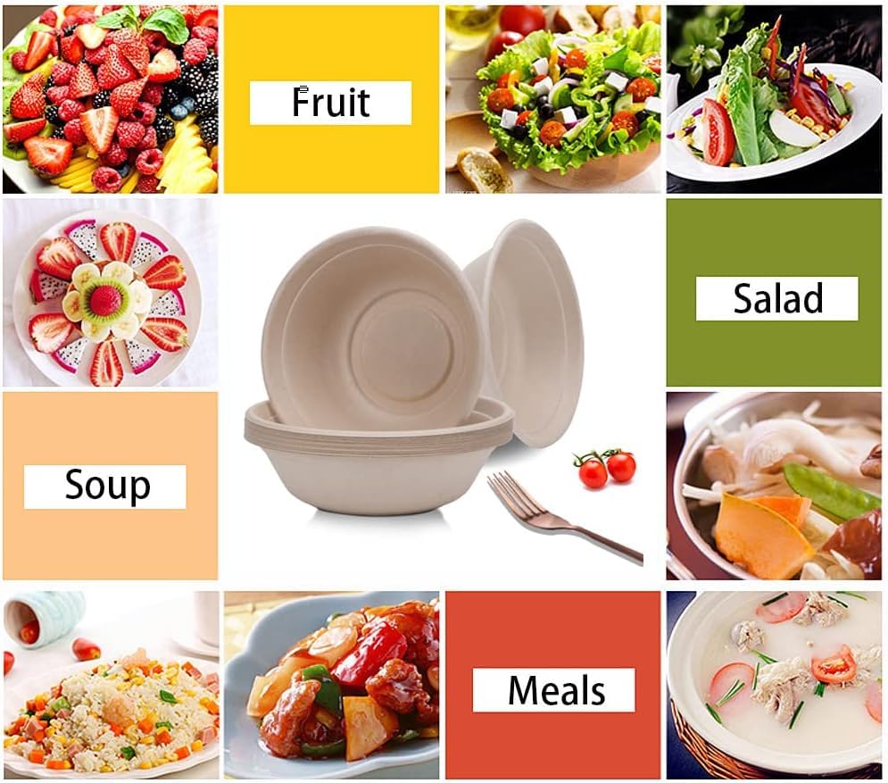 TOPtoper 25Oz 50Pack Large Paper Bowls, Disposable Bowls Bulk Leakproof and Microwave Safe for Hot or Cold Use (25 OZ) - size: 25 OZ