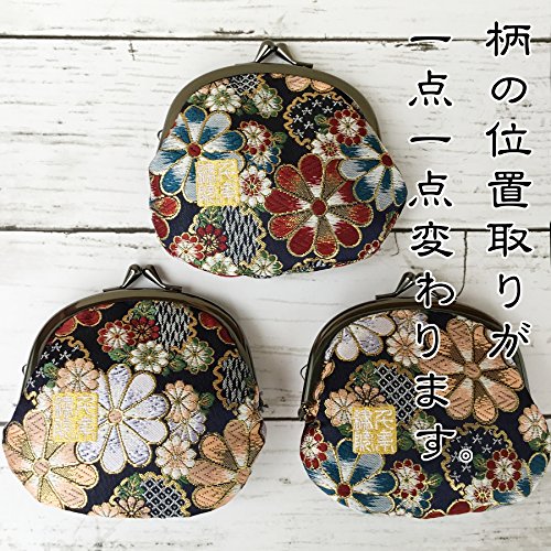 Nishijin brocade round clasp purse/coin purse with lining, size L. (Saikaranman) - color: Saikaranman