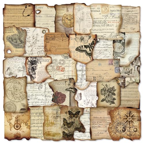 PRSTINCOL Vintage Journaling Stickers,Scrapbook Supplies for Planners,100Pcs Junk Journal Supplies with Antique Map Prints, Distressed Edges for Teenagers Adults - style: nautical_chart