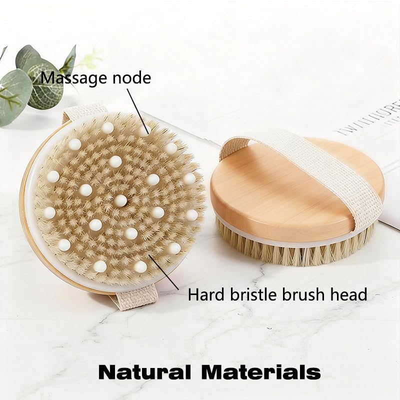 Dry Brushing Body Brush Shower Brushing Removes Dry Skin with Massage Nodes Improve Skin Sauna Accessories