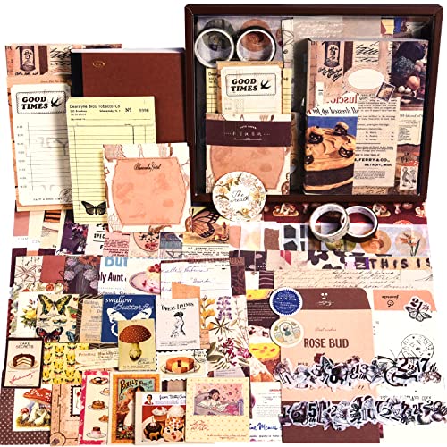 Scrapbook Supplies Kit, Vintage Junk journaling Supplies, Scrapbooking Kit - color: Cocoa Vintage