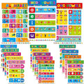 17 English Phonics Posters, Language Education Charts, Learning Vowels, Alphabet Posters, PET Film Covered Phonics Learning Tool For Kindergarten Classroom, Bulletin Board, Kids’ Room, 11”x16” - color: 17 English Phonics Posters