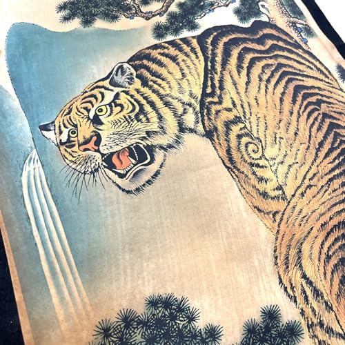 Wall Art Poster Prints Painting Hanging Paper Scroll Decor Tiger Fengshui - color: E4