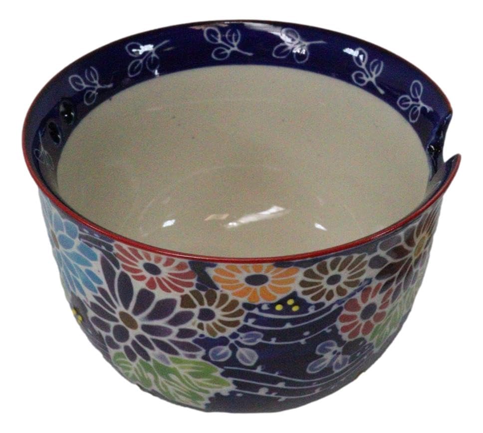Ebros Gift Artistic Donburi Ramen Udon Noodles Soup Salad 5" D 18Oz Bowl With Bamboo Chopsticks And Built In Rest Set Asian Dining Kitchen Accent (Purple Colorful Flowers In The Wind) - color: Purple Colorful Flowers In The Wind