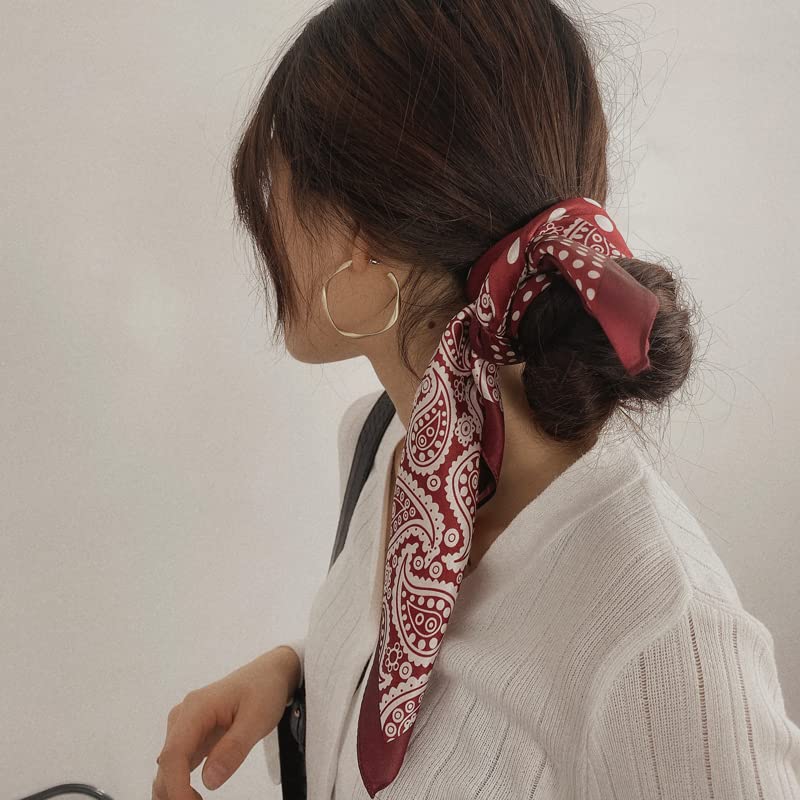 100% Mulberry Silk Scarf - 21" Square Lightweight Neckerchief, Gift Packed - color: White