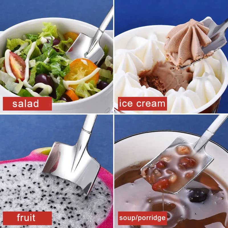 6Pcs 6.1inch Shovel Spoons Fork Set 18/10(304) Stainless Steel