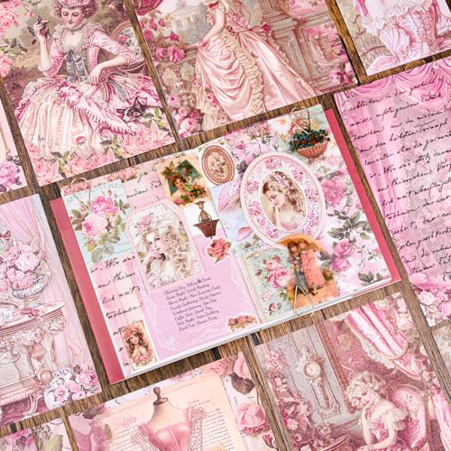 Scrapbooking Supplies Kit, Vintage Junk Journal Supplies,Cute Scrapbook Kit - color: Regal Blush Romantic