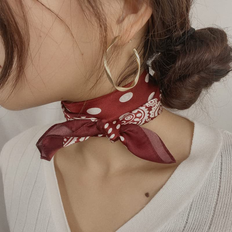 100% Mulberry Silk Scarf - 21" Square Lightweight Neckerchief, Gift Packed - color: White