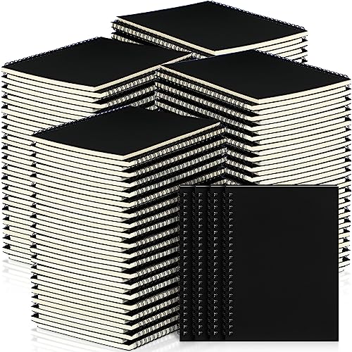 Yahenda 72 Pcs Spiral Notebooks, 1 Subject, Wide Ruled, Black - color: Black