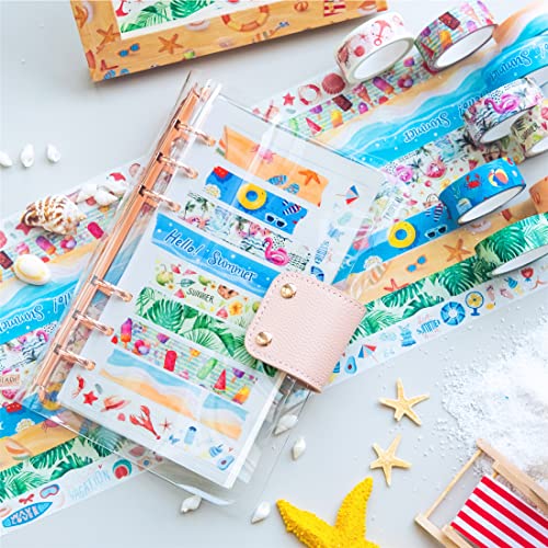 YUBBAEX 10 Rolls Four Seasons Washi Tape Set Beach Ice Cream Masking Decorative Tapes (Summer) - color: Summer