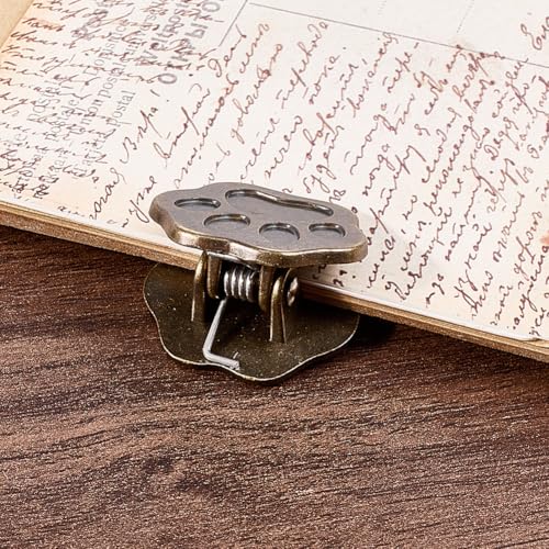 CRASPIRE 2Pcs Journal Notebook Clips Paw Print Traveler Notebooks Holder Vintage Fox Metal Page Binders Holders Alloy Animal Book Clip for Tn Travelers Art Journaling Reading Decoration Accessories - style: Fox/Paw Print
