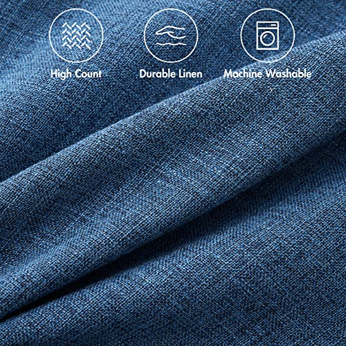 MIULEE Pack of 2 Decorative Linen Burlap Coastal Pillow Covers Farmhouse Accent Pillowcases for Sofa Car Couch Bedroom Living Room Decor 16x16 Inch Blue - color: Blue, size: 16" x 16" (Pack of 2)