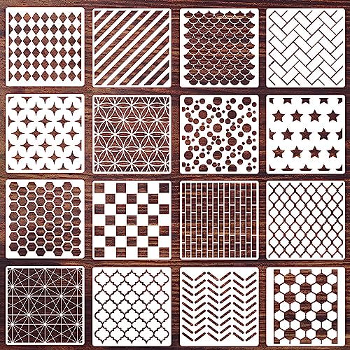 Geometric Stencils for Painting 6" Checkered Honeycomb Stencil - style: Geometric