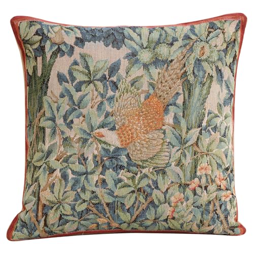 William Morris A Pheasant In A Forest Tapestry Pillow Cover 14 x 14 in - color: A Pheasant in a Forest, size: 14" x 14" (Pack of 1)