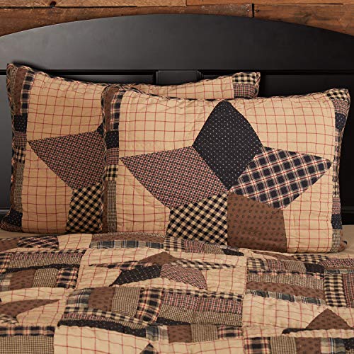 VHC Brands, Bingham Star, Cotton, 21x27, Standard Sham, Black - size: 27" x 21" (Pack of 1)