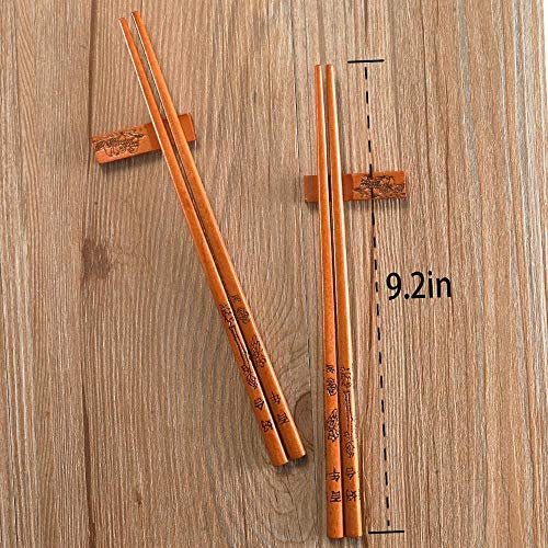 Chopstick Reusable Chinese style Chopsticks with Holder and Carrying Bag Chinese Traditional Stylish Set（2 Pairs） - color: Traditional Stylish (2 Pairs)