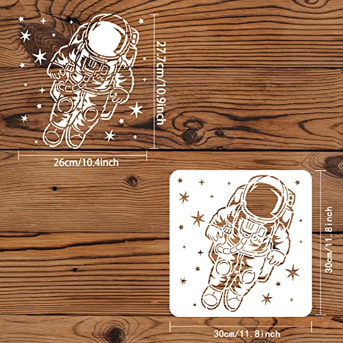 FINGERINSPIRE Astronaut Stencil 11.8x11.8in - Space Theme DIY Stencils for Furniture, Fabric, Canvas, Wood, Floor, Wall, Flat Crafts - color: Astronaut