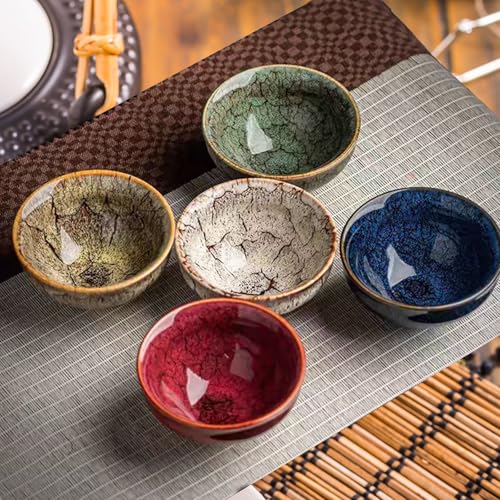 1Set chinese tea cup, 2025 ceramic Tea Cup with Designed Gift Box, Chinese Tea Cups, Tea Cup Set Gifts for Expressing Thoughts, Tenmokus Tea Cup, Japanese Tea Cups,chinese tea set(5PCS)