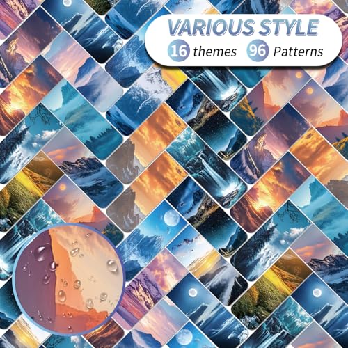 96 Pieces Magnetic Bookmarks Magnet Page Markers - Book Marks for Reading Women & Men with Storage Boxes - Cute Magnet Bookmark Clips for Reading Pleasure（Scenery） - size: 96, style: Scenery Style