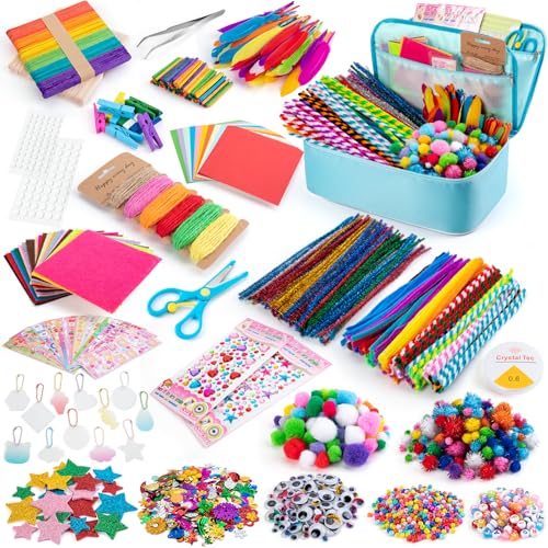 Sundaymot Arts and Crafts Supplies for Kids, 2000+Pcs DIY Craft Kits