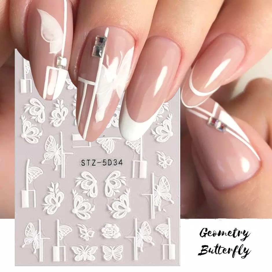 Flower Nail Stickers for Nail Art Plum Bossom Nail Decals for Women - color: Colorful-13