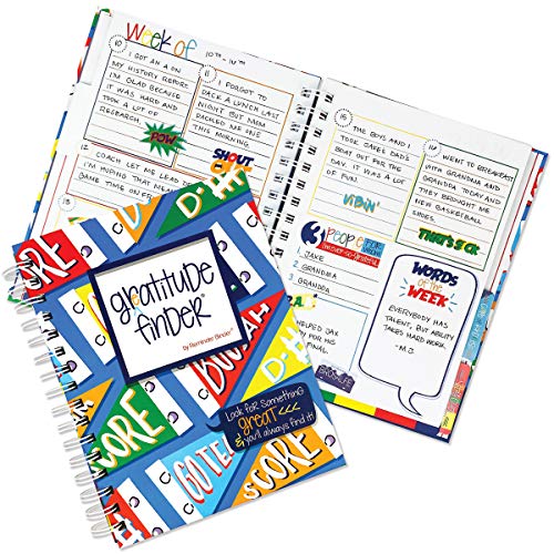 Denise Albright Gratitude Finder® 52 Week Non-Dated Journal for Boys with 177 Totally Cool Hand-Illustrated Stickers (Go Team) - color: Go Team Gratitude Finder Journal