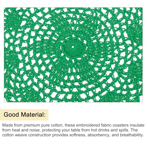 uxcell Crochet Doilies Round Lace Placemats 8" Christmas Green 8Pcs - color: Christmas Green
