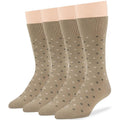 7BIGSTARS Men Cotton Patterned Crew Dress Socks 4-6 Pack, L 9-12 - color: 11b - Dotted, Khaki (Pt03)