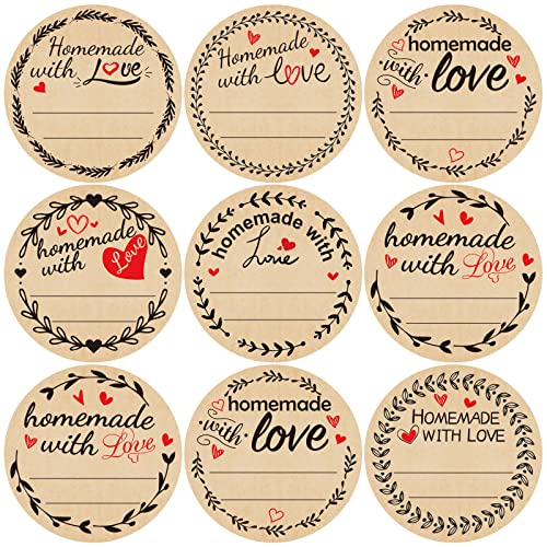 Fancy Land 500 Homemade with Love Stickers Canning Labels for Baked Goods
