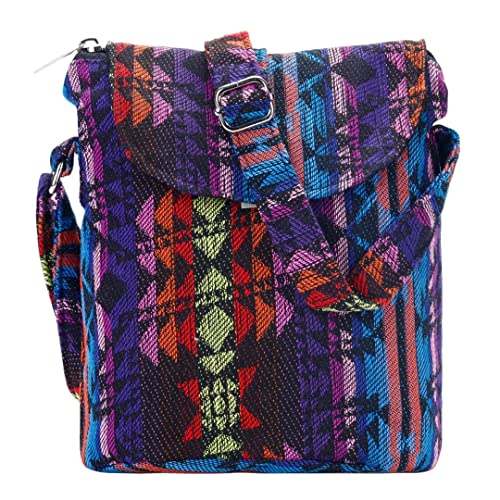Satchel Saddle Pocket Swing pack Bag Collection Messenger Shoulder Bag Travel Purse Wallet - color: Purple Line